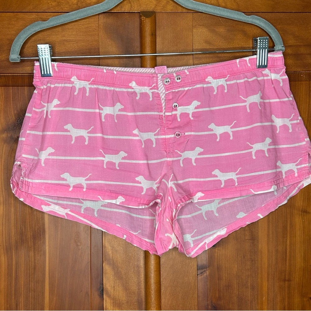 PINK Victoria's Secret Vintage Dog Print Cotton Pajama Shorts Athleisure Y2K